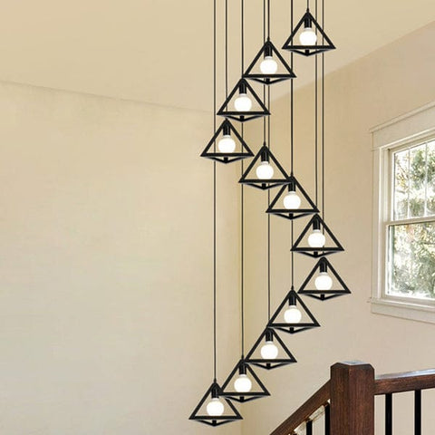 12 in 1 Triangle Shaped Hanging Lamp