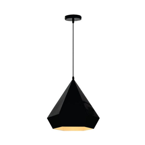 Black Geometric Hood Hanging Lamp